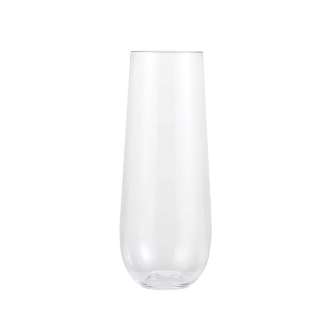 12 Packs: 8 ct. (96 total) 9oz. Clear Plastic Stemless Champagne Flutes by Celebrate It™